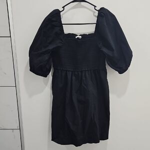 Elegant Black Puff Sleeve Dress